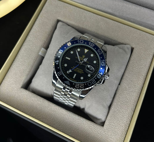 RLX GMT Master | 40mm Stainless Steel | Batman Bezel on Jubilee Chain