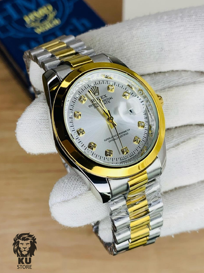 Rolex Men’s Watch | Date & Steel Chain