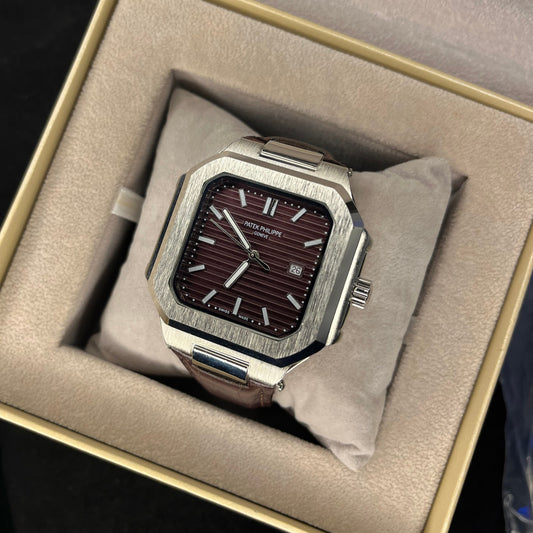 Patek Philippe Cubitus – Men's Watch | Brown Dial with Date | Brown Leather Strap
