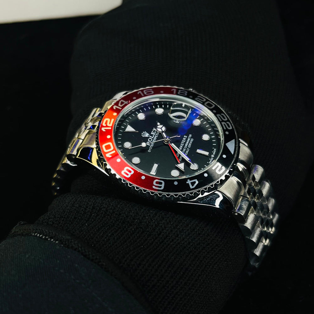 RLX GMT Master Men's Luxury Quartz Watch – Dual Time Display with Rotating Bezel