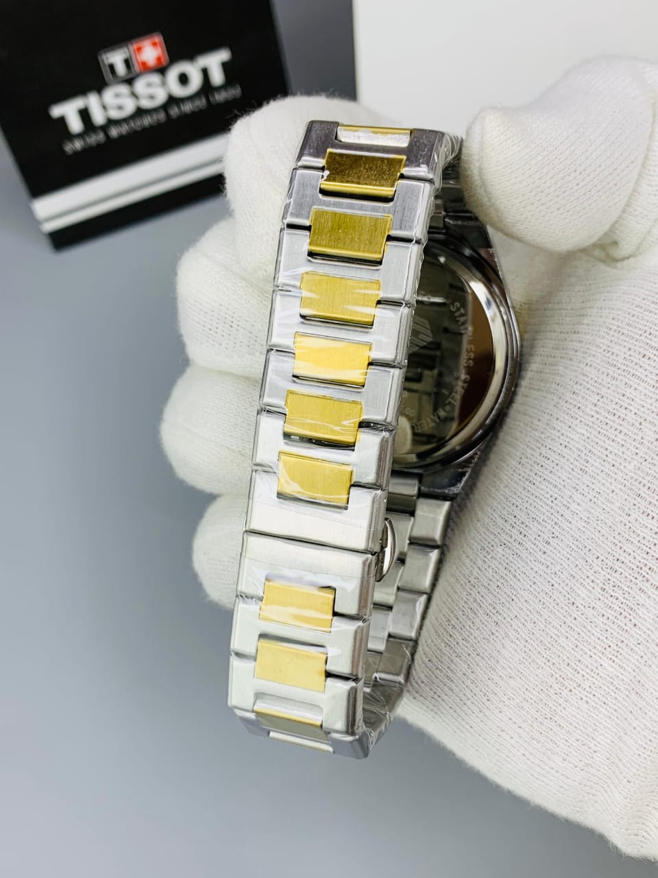 Tissot PRX Men’s Quartz Two-tone Stainless Steel Blak Dial Watch