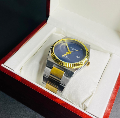 Tissot PRX Quartz Blue Dial Two-Tone Chain Premium Watch for Men