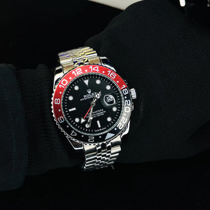RLX GMT Master Men's Luxury Quartz Watch – Dual Time Display with Rotating Bezel