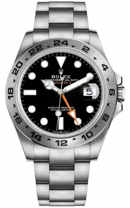 RLX Explorer II Men’s Watch – Black Dial | Date Function & Rotating Bezel