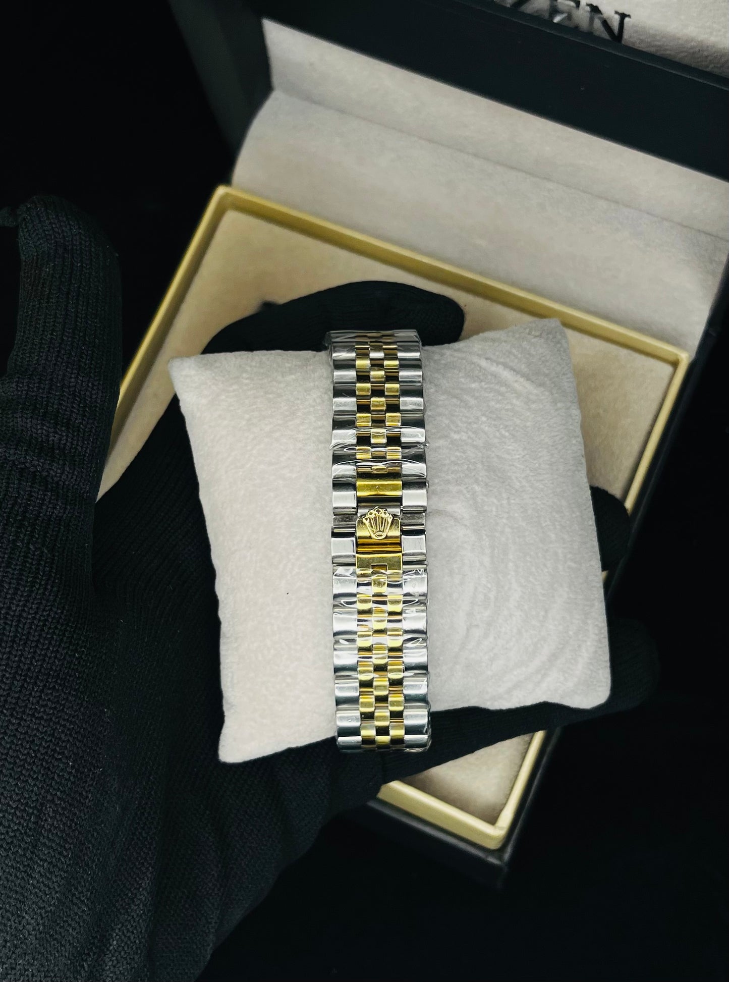 RLX GMT Master Men’s Quartz Watch – Two-tone Chain with Black Dial
