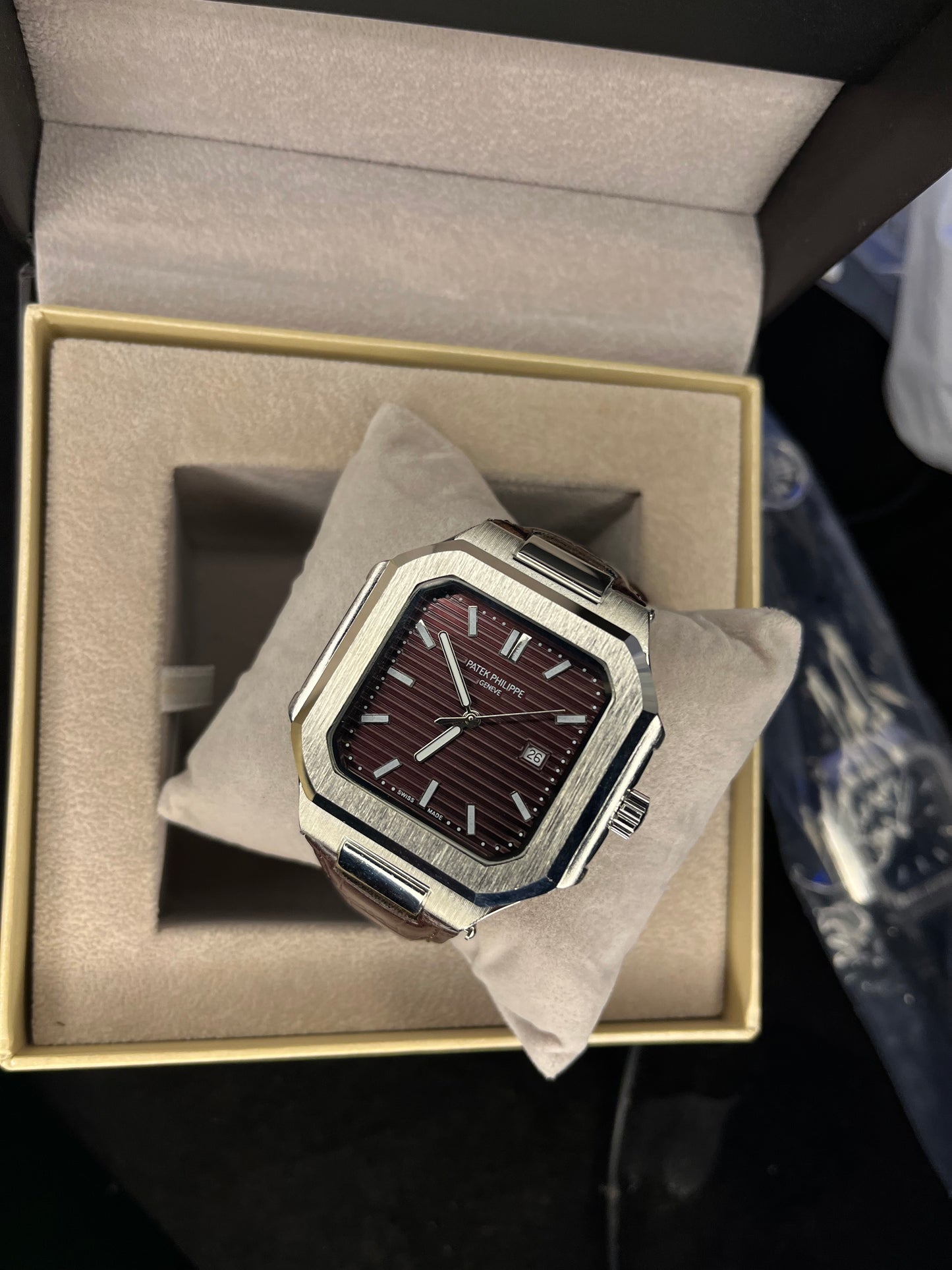 Patek Philippe Cubitus – Men's Watch | Brown Dial with Date | Brown Leather Strap