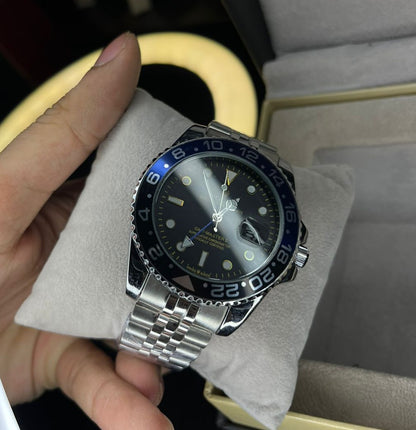 RLX GMT Master | 40mm Stainless Steel | Batman Bezel on Jubilee Chain
