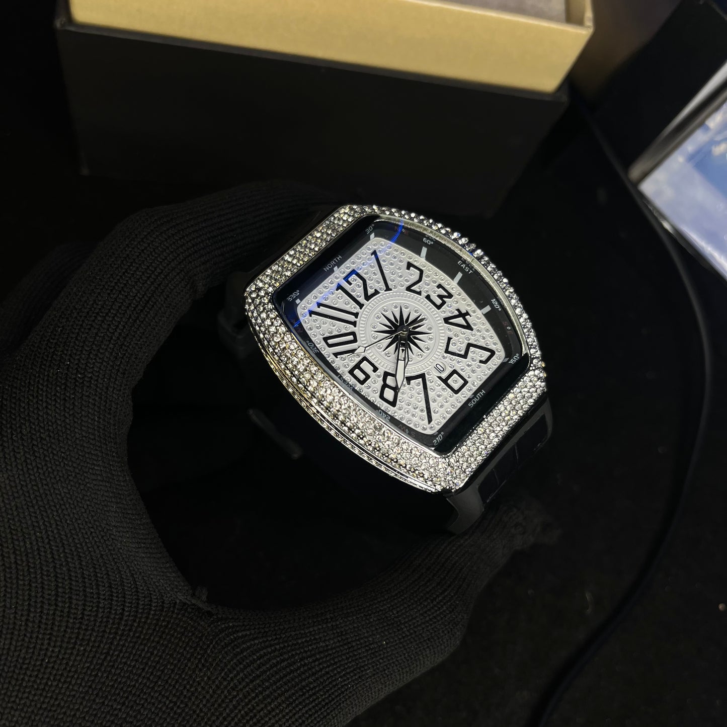 Frank Muller Iced Silver Dial Hybrid Strap Luxury Men’s Watch