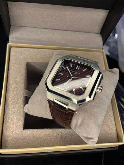 Patek Philippe Cubitus – Men's Watch | Brown Dial with Date | Brown Leather Strap