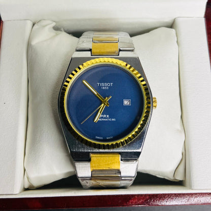 Tissot PRX Quartz Blue Dial Two-Tone Chain Premium Watch for Men