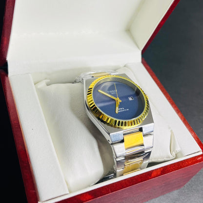 Tissot PRX Quartz Blue Dial Two-Tone Chain Premium Watch for Men