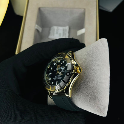 RLX Yacht Master  Men’s Quartz Watch with Silicone Strap & Rotating Bezel