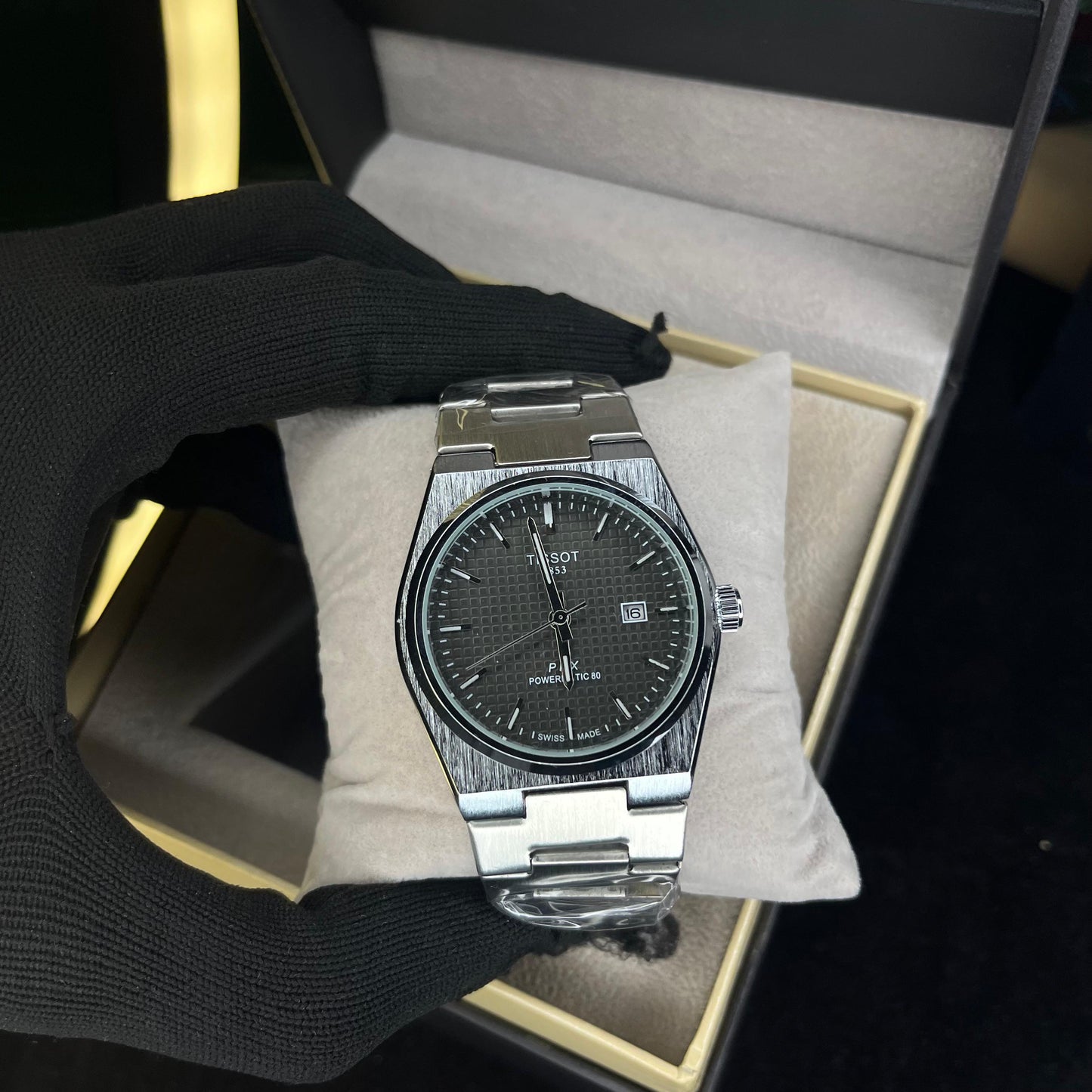 Tissot PRX 1853 Classic Men’s Quartz Stainless Steel Black Dial Watch