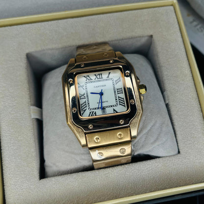 Cartier Masterclass Men's Watch – Rose Gold Chain with White Dial | Premium Edition