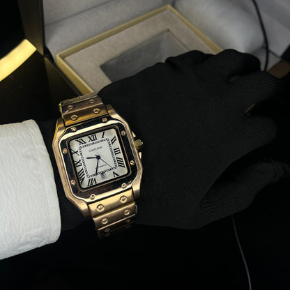 Cartier Masterclass Men's Watch – Rose Gold Chain with White Dial | Premium Edition