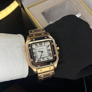 Cartier Masterclass Men's Watch – Rose Gold Chain with White Dial | Premium Edition