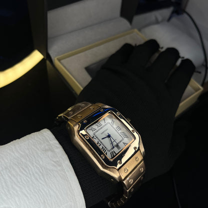 Cartier Masterclass Men's Watch – Rose Gold Chain with White Dial | Premium Edition