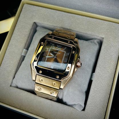 Cartier Masterclass Men's Watch – Rose Gold Chain with Brown Dial | Premium Edition