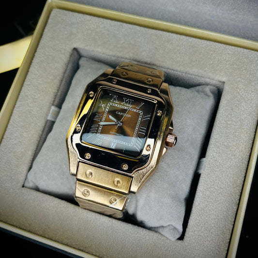 Cartier Masterclass Men's Watch – Rose Gold Chain with Brown Dial | Premium Edition