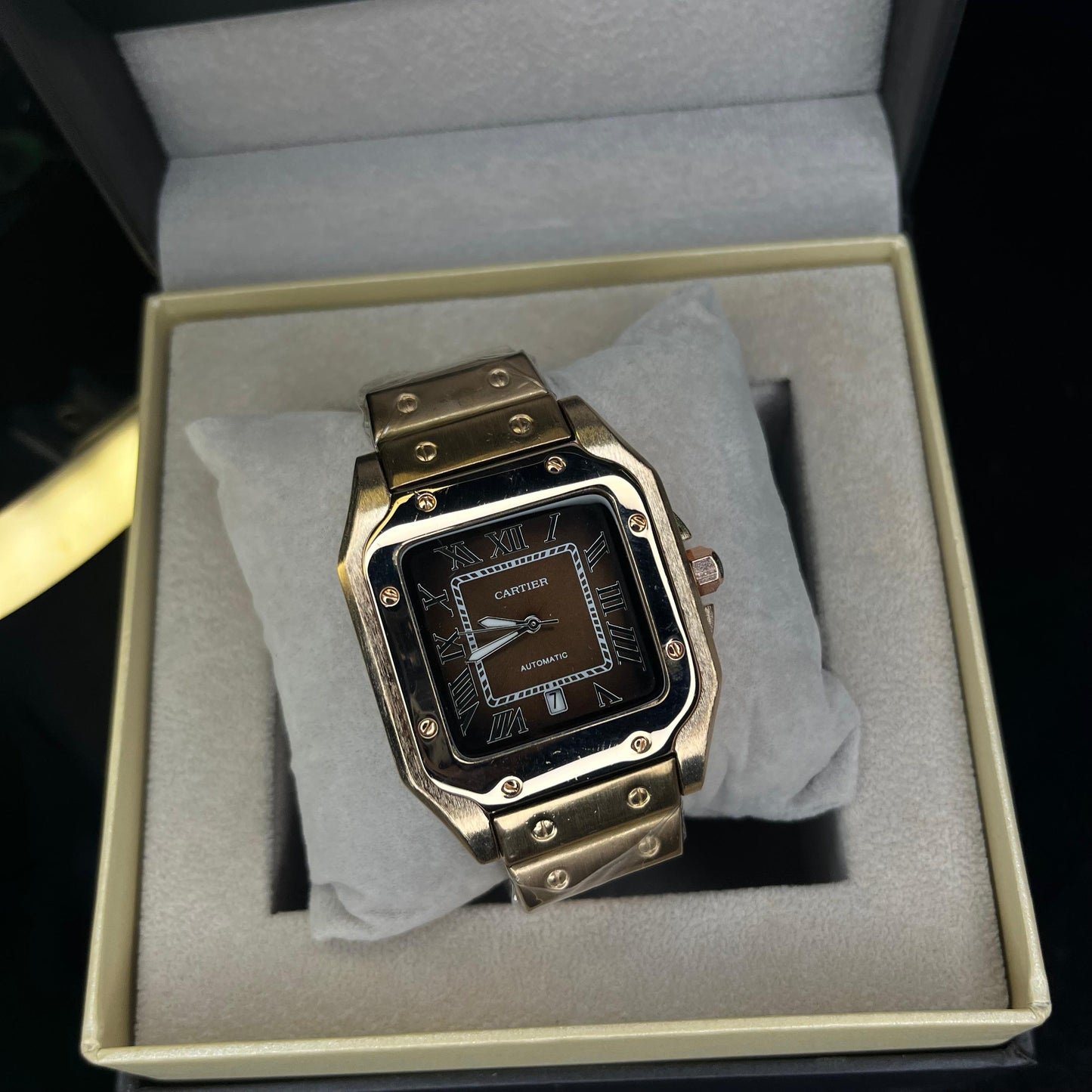 Cartier Masterclass Men's Watch – Rose Gold Chain with Brown Dial | Premium Edition