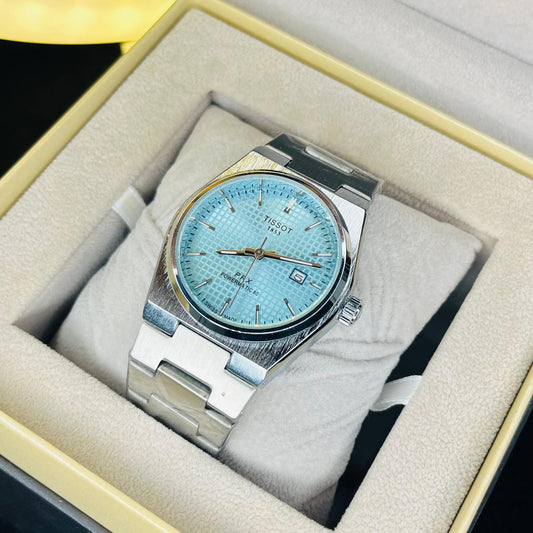 Tissot PRX Men's Quartz Silver Chain Tiffany Blue Dial  Premium 40MM Watch