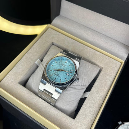 Tissot PRX Men's Quartz Silver Chain Tiffany Blue Dial  Premium 40MM Watch