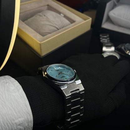Tissot PRX Men's Quartz Silver Chain Tiffany Blue Dial  Premium 40MM Watch
