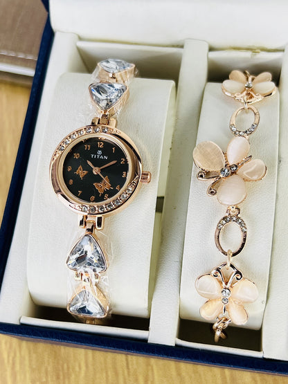 Titan Butterfly Edition – Women's Watch & Bracelet Jewelry Set