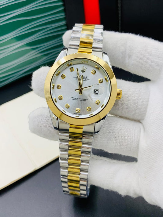 RLX AAA Signature Watch for Men – Two-Tone Chain | Elegant Date Dial