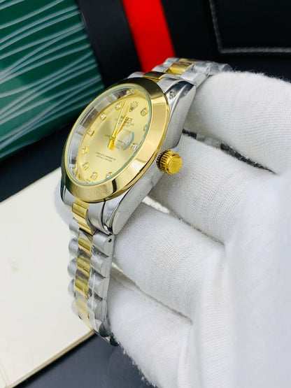 RLX AAA Signature Watch for Men – Two-Tone Chain | Elegant Date Dial