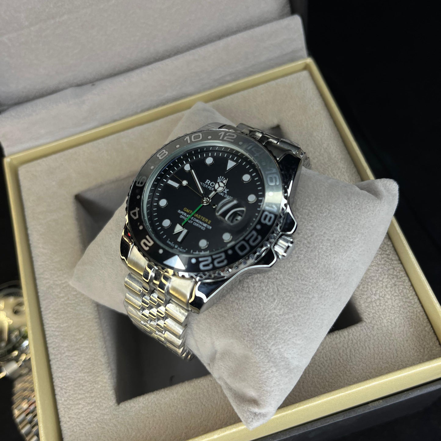 RLX GMT Master | 40mm Stainless Steel | Ghost Bezel on Jubilee Chain