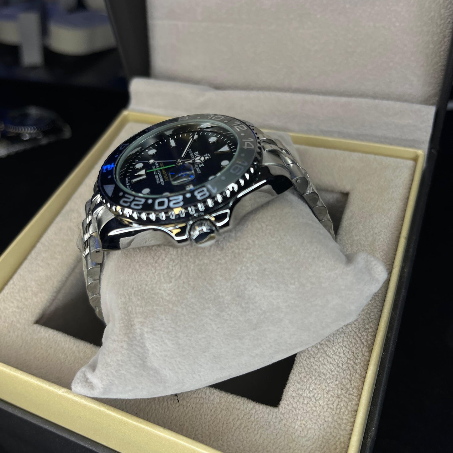 RLX GMT Master | 40mm Stainless Steel | Ghost Bezel on Jubilee Chain