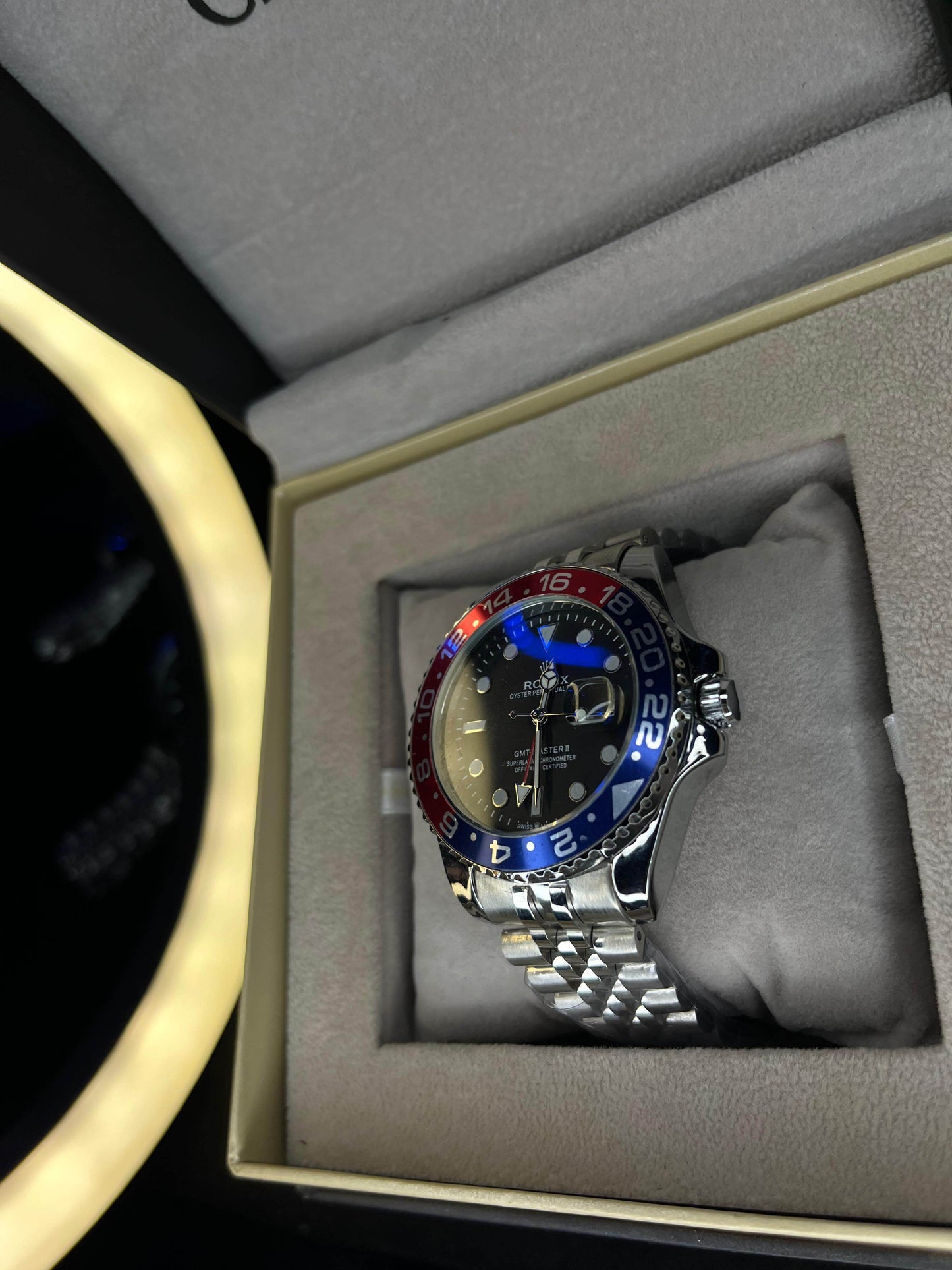 RLX GMT Master | 40mm Stainless Steel | Pepsi Bezel on Jubilee Chain
