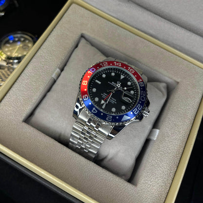 RLX GMT Master | 40mm Stainless Steel | Pepsi Bezel on Jubilee Chain