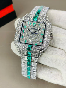 Cartier Iced-Out Classic | Silver Finish x Tiffany Blue Vibe With Date Feature