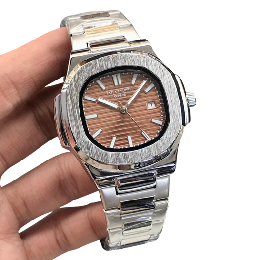 Patek Philippe Genève Quartz Men's Stainless Steel Watch