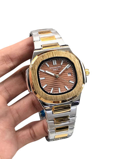 Patek Philippe Genève Quartz Men's Stainless Steel Watch