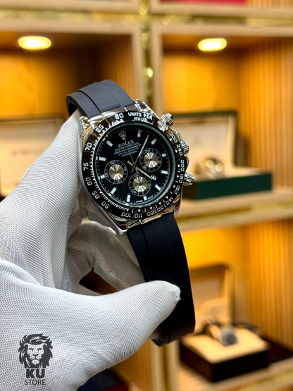Rolex Men’s Date Dial Silicon Strap Watch
